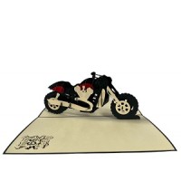 Handmade 3D Pop Up Card Route 66 Black Motorbike Birthday Graduation Exam Pass Father's Day Wedding Anniversary Valentine's Day Leaving Holiday Love Friendship Card
